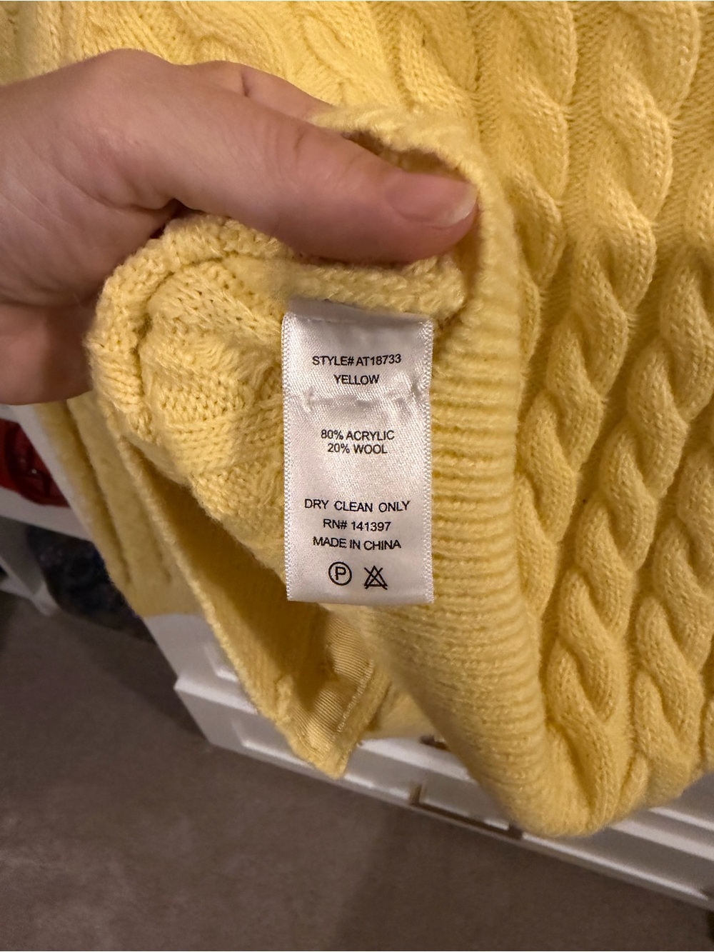 ASTR Pale Yellow Cable Knit Pearl Button Cardigan - Picture 6 of 6